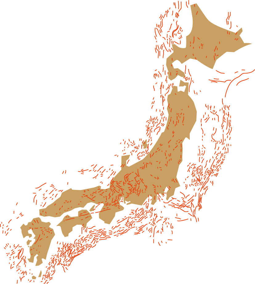 日本の活断層分布図