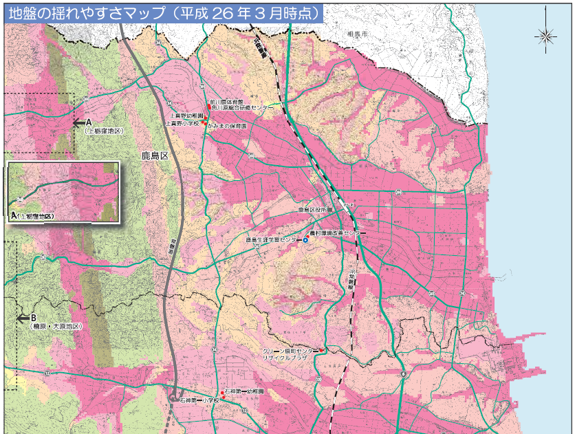 出典：地盤の揺れやすさマップ・地域の危険度マップ（南相馬市）
