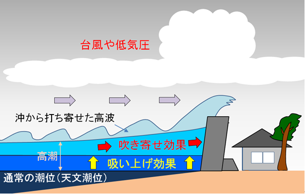 高潮〔ハザードマップの確認を〕