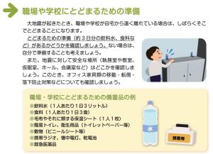 事業者事前にするべき地震対策：防災用の備蓄品を準備する