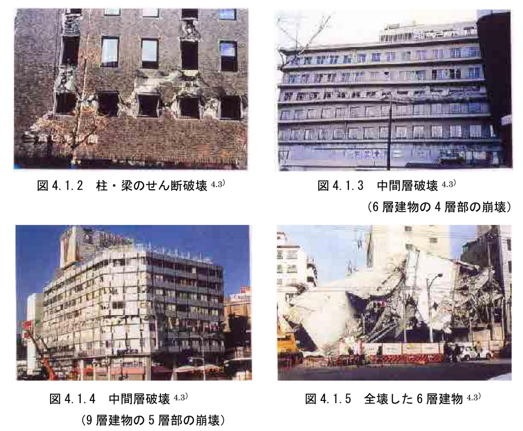 鉄筋コンクリートの建物が地震で倒壊した事例：阪神・淡路大震災